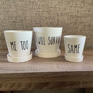 Ceramic planters. 5” 4” 3”. New